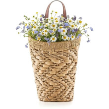Panier Suspendu Tissé à la Main pour Porte D'Entrée - Panier Suspendu en Jacinthe D'Eau, Panier Mural pour le Rangement