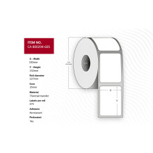 Capture Label 102 x 152mm Core 25mm Thermal Transfer Uncoated Permanent Perforated 475 labels per roll 12 rolls per box. Equal to p/n: 800294-605