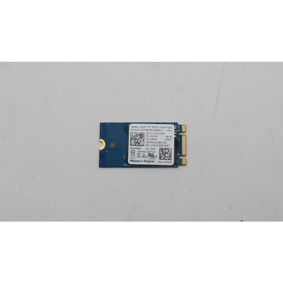 Lenovo M.2 Pcie Nvme Ssd 256Gb Capacity M.2-2242 Form Factor Gen3x2 Speed Rohs Compliant For Laptops And Compact Devices. 5704174271048