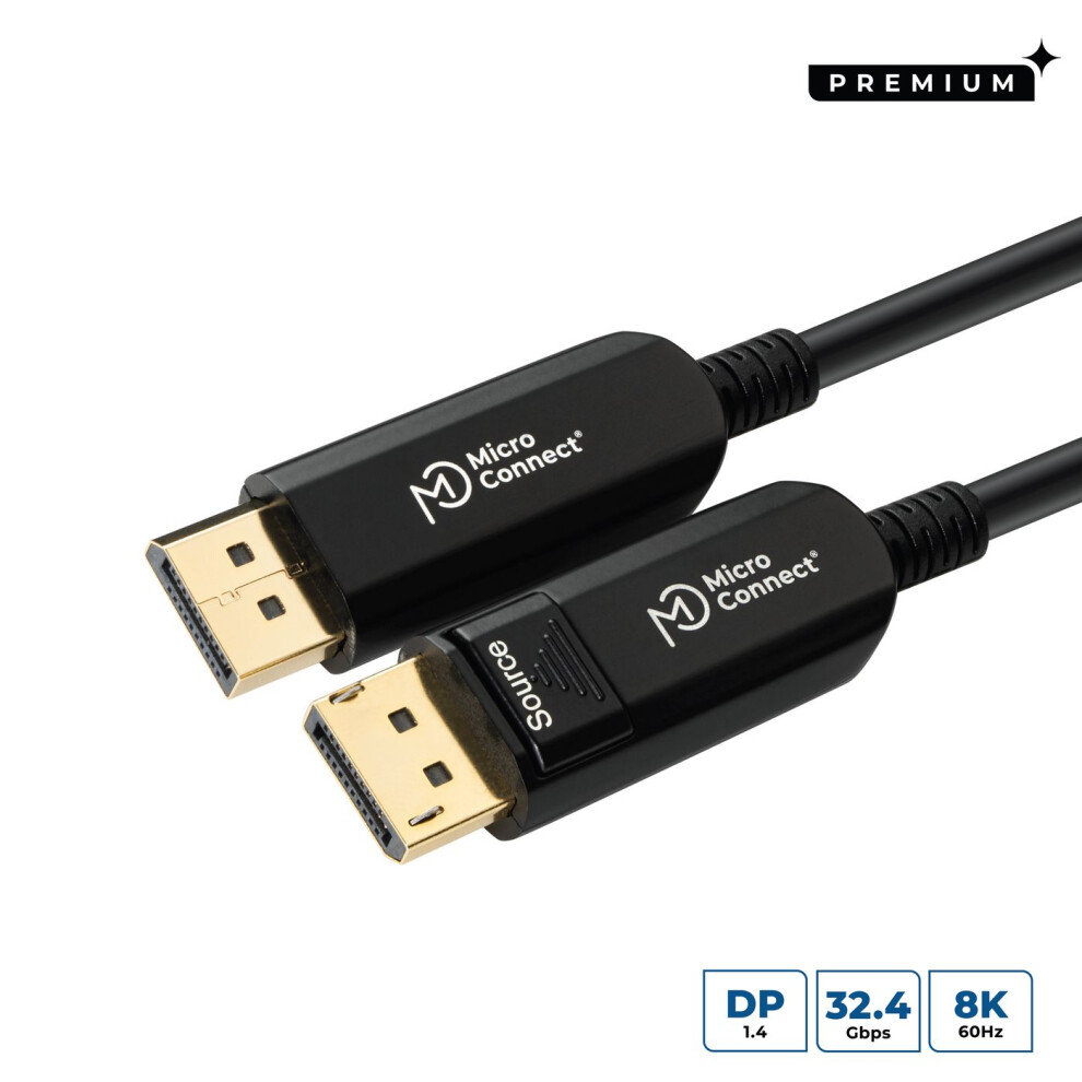 Microconnect Premium Optic Fiber Displayport 1.4 Cable 15M 5706998942029