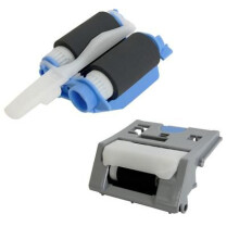 HP Paper pick-up roller assembly for HP LaserJet printers includes 1 roller and 1 separation pad essential for paper handling.