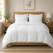 (Double (200cm x 200cm), White) 100% Organic Egyptian Cotton Duvet Cover Set