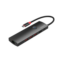 MicroConnect Premium USB-C to HDMI mini dock RJ45 HDMI 4K@60Hz 3x USB A 3.2 PD up to 100W with one click video shut-off function