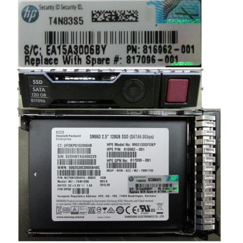 Hewlett Packard Enterprise 120GB Hot Plug SSD Sata Interf