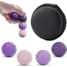 (Violetti) 4 kpl silikonisia magneettisia fidget-palloja teksturoidulla pinnalla, kestävästä materiaalista, aikuisille ja teini-ikäisil