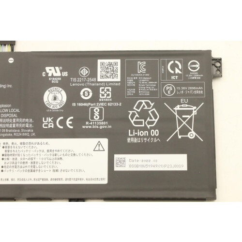 Lenovo Lenovo Internal Lithium-Ion battery 4-cell configuration 46Wh capacity designed for Lenovo ThinkPad systems. 2