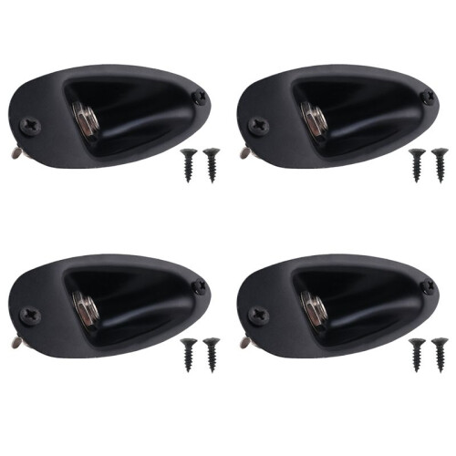 4X Black Boat Style 1/4inch Guitar Pickup Output Input Jack Plug Socket for Fd Strat Guitar