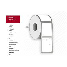 Capture Label 76x51 Core 76 Thermal Transfer White matt coated Permanent adhesive Diameter 177 mm 2740 labels per roll 6 rolls per box