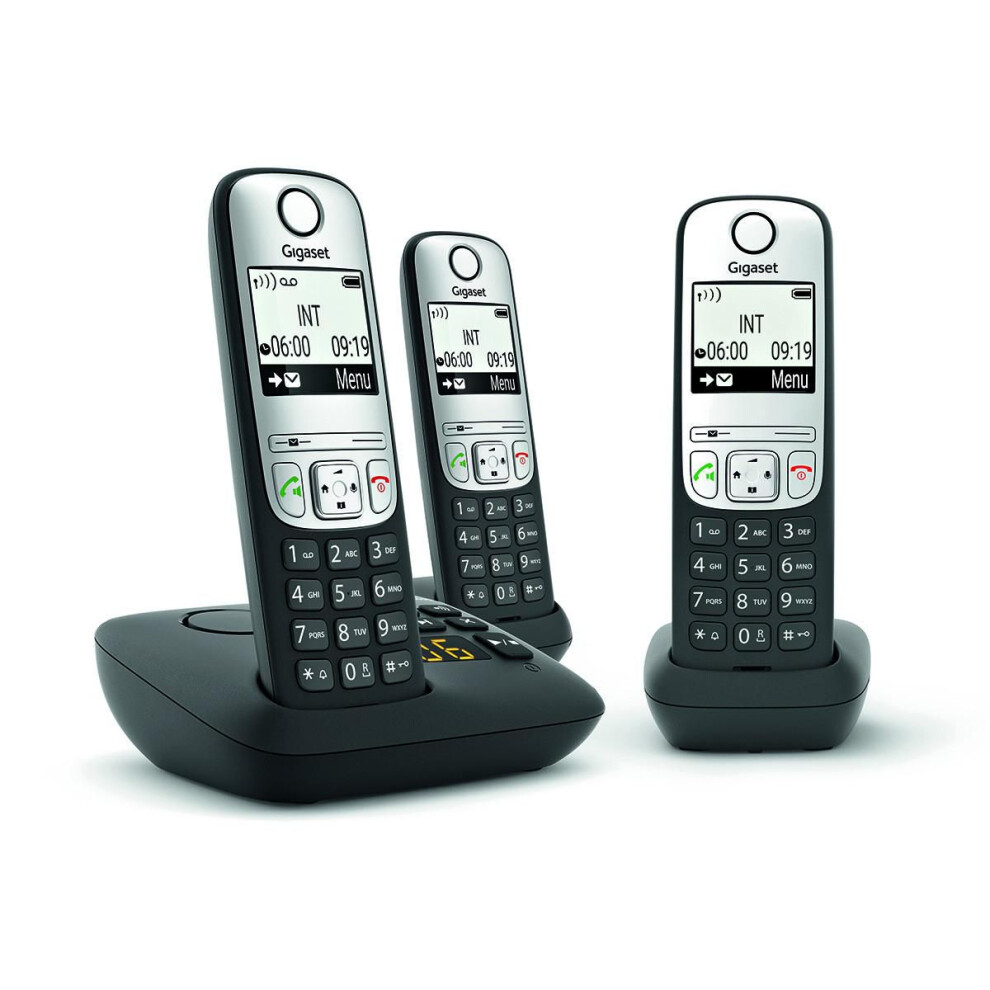 Gigaset A690A, Analoges/DECT-Telefon, Kabelloses Mobilteil, Freisprecheinrichtung, 100 Eintragungen, Anrufer-Identifikation, Schwarz - Bild 10