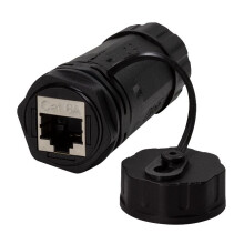 LOGON PROFESSIONAL OUTDOOR WATERPROOF CAT6A BULKHEAD COUPLER IP68 W/GLAND