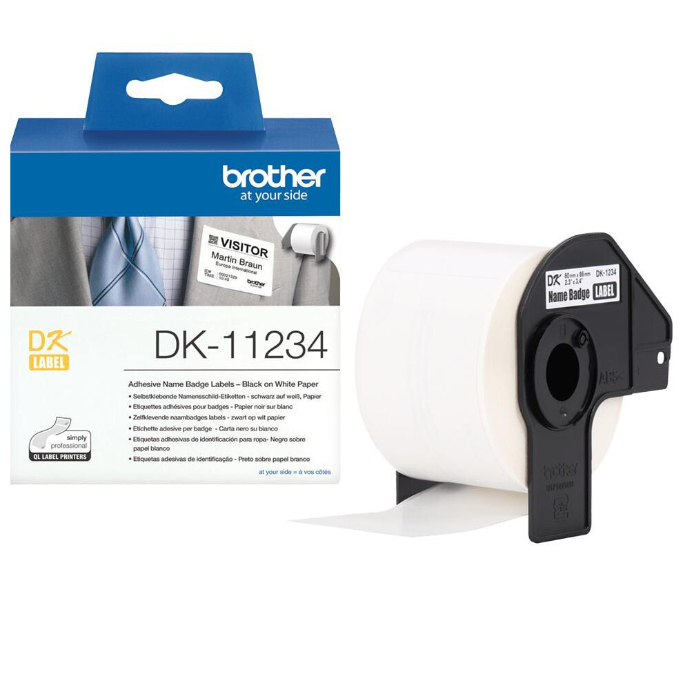 Brother The Brother Dk-11234 On Label Roll Â“ 60Mm X 86Mm. 260 Labels Per Roll. Black/White 5715063430392