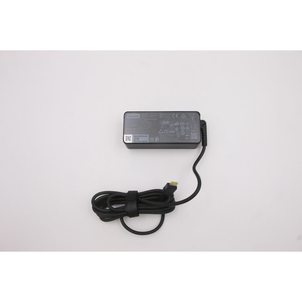 Lenovo 45W Type-C Usb Ac Adapter Compatible With Laptops Supports Multiple Voltages 0.5M Power Cord.