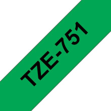 Brother Brother TZe-751 Black on Green Labelling Tape â“ 24mm wide