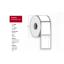 Capture Label 57 x 51mm Core 25mm Direct Thermal Coated Permanent Perforated 1370 labels per roll 12 rolls per box. Equal to p/n: 800262-205
