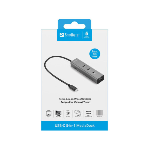 Sandberg USB-C 5-in-1 MediaDock 2
