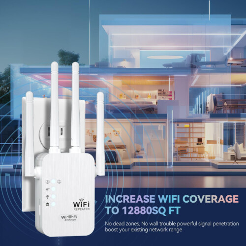 Επεκτάσεις WiFi 2025 - Μεγάλης Εμβέλειας, 9800 τ.μ., 40 Συσκευές (Λευκό) 1