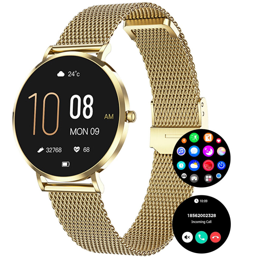 Smartwatch 1.19 Inch Amoled Screen Ultra-Thin Head Bluetooth Calling(Gold) Gold 6083684976476