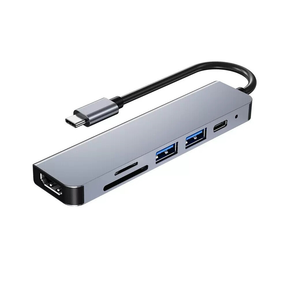 Macbook Usb-C Hub Adapter - Multiport Docking Station With Hdmi For Macbook Pro, Thunderbolt Devices(Gray) Gray 6083684976612