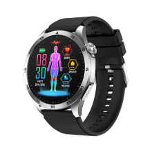 Smartwatch mit Blutzuckermessung, Mikro-Gesundheitscheck, Harnsäuremessung, Bluetooth-Anruffunktion und SOS-Funktion (Schwarz)