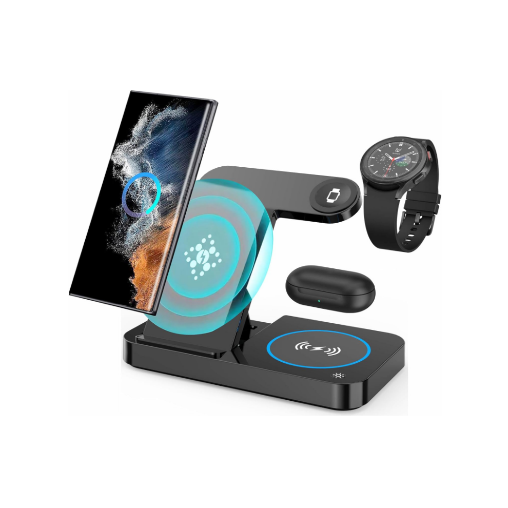 3-In-1 Fast Wireless Charger Stand For Samsung Galaxy, Iphone, Watch & Buds 6083684977435