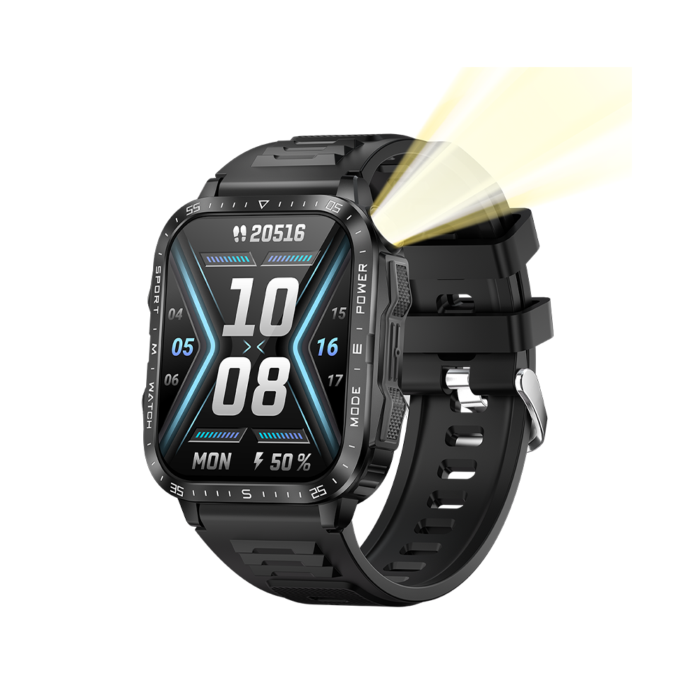 Kt79 Smartwatch - Bluetooth, 100M Flashlight, 5Atm (Black) Black 6083684977473