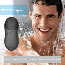 Cepillo facial sónico limpiador, exfoliante facial de silicona 2 en 1 con función de masajeador para hombres, mujeres y adolescentes (azul)