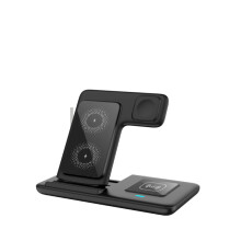 Luchtaire Gan Sreang 3 in 1, Stáisiún Muirir Fillte le haghaidh iPhone 15/14/13/12/11/SE/X/8 agus Apple Watch Ultra/8/7/6/SE/3/2, AirPods (d