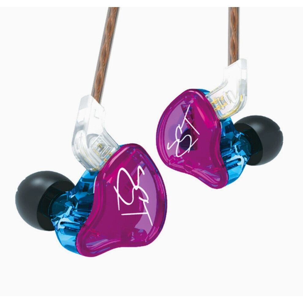 Zst Colorful Hybrid Driver In-Ear Earphones, 1Ba+1Dd Hifi Wired Earbuds, No Mic (Purple) Purple 6083684978555