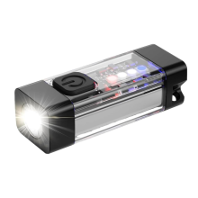 Zaklamp, 700 lumen, oplaadbare USB Type-C zaklamp, dubbele 6500K koelwitte LED's met veelzijdige zijverlichting, 35 uur batterijgebruik (zwa