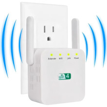 WiFi-versterker, krachtigste signaalversterker, wifi-signaal met groot bereik, 10x sneller, draadloze wifi-repeater (wit)