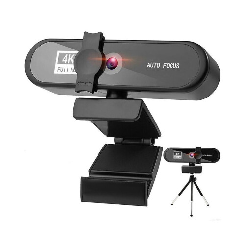 Webcam HD 8K, webcam USB per PC con microfono e copertura per la privacy, streaming video per laptop e desktop, con treppiede, streaming web
