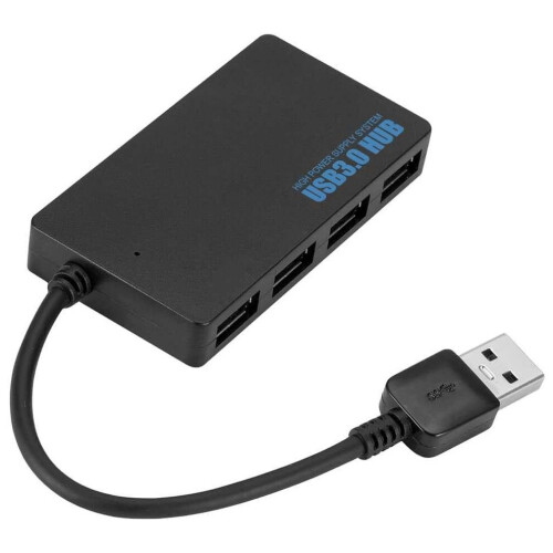 Hub USB 3.0 a 4 porte, nero, adattatore dati multiporta da 5 Gbps per laptop, PC e computer desktop (nero) 1