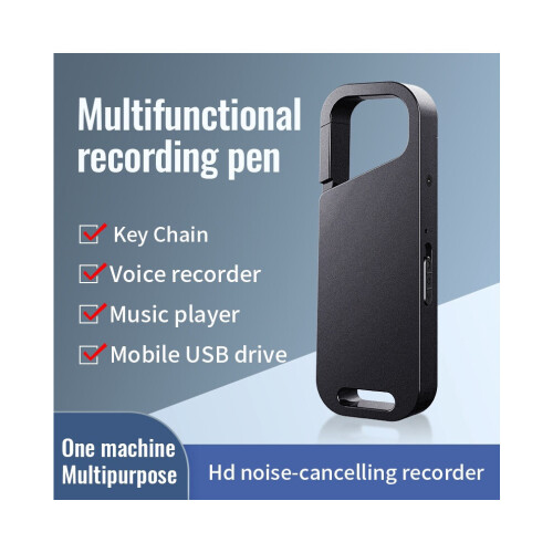 Mini Recorder Voice Activation Discreet MP3 Noise Reduction - 32GB(Black) 1