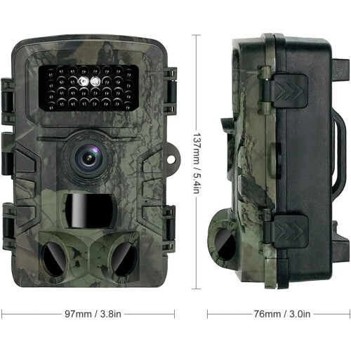 Caméra de chasse étanche 20MP 1080P avec 3 capteurs infrarouges et vision nocturne (verte) 2