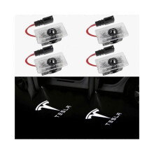 Door Logo Projector Light Welcome Light Step Light for Tesla Model 3 Model Y Model S Model X Car Door Light Tesla Light Tesla Accessories, 4 Pcs/pack