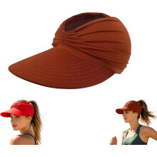 (Coffee, color_name) Damen Sonnenhut mit UV-Schutz 50+, leicht & faltbar, Ponytail Cap für Sport & Strand, Outdoor Kopfbedeckung