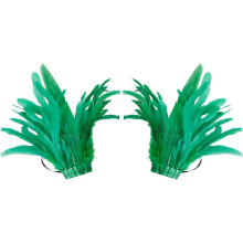 (Green, 9.84 Inch) Manchettes en plumes pour femmes, accessoires de carnaval, ajustables pour spectacle, idéales pour fête et soirée déguisée