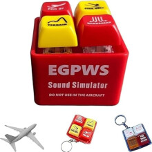 (Red, color_name) Klíčenka s varovným zvukem pro piloty, bezpečnostní tlačítko do kokpitu, letecký simulátor