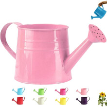 (Pink, -) 1L metallinen kastelukannu, tinalautanen, sisäkasveille, tukeva vintage suihkupullo pitkällä nokalla, Laadukas