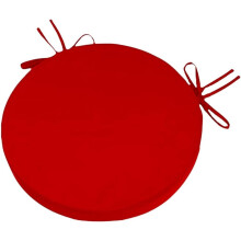 (Red, -) Pyöreä ulkotyyny, 35x35cm, vedenpitävä istuinpehmuste, säädettävät siteet, kahvila tuoleille, Mukava istua