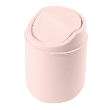 (Pink, -) Mini Mülleimer mit Deckel, kleiner Tischabfalleimer, schwenkbarer Deckel, für Büro & Auto (Weiß)