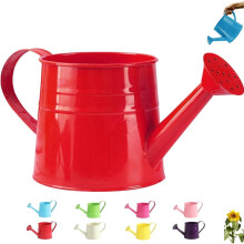 (Red, -) 1L metallinen kastelukannu, tinalautanen, sisäkasveille, tukeva vintage suihkupullo pitkällä nokalla, Laadukas