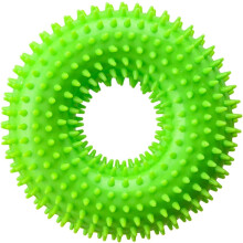 (Green, -) Piepend hondenspeelgoed, ring met touw, kauw bestendig - voor puppy tanden en verveling, blauw