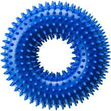 (Blue, -) Piepend hondenspeelgoed, ring met touw, kauw bestendig - voor puppy tanden en verveling, blauw