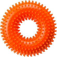(Orange, -) Piepend hondenspeelgoed, ring met touw, kauw bestendig - voor puppy tanden en verveling, blauw