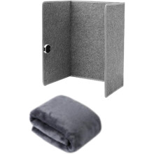 (Grey+blanket, -) Chauffe-jambes pliable sous bureau, 5 niveaux température, doudou couverture, portable, bureau maison