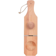(Beige, -) Taitettava plantain puristin, 2-in-1 puinen, keittiöön, kädessä pidettävä, tehnyt tostoneja ja perunamuusia, Monipuolinen