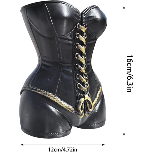 (Black, -) Γλάστρα Σε Σχήμα Γυναικείου Σώματος, Corset, Ιδανική για Διακόσμηση, Δώρο 1