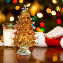 (Gold, -) Albero natale cristallo, mini statua centro tavola, decorazione festa