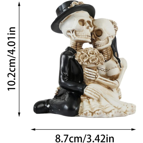 (Black a, -) Φιγούρα Σκελετός Νύφη & Γαμπρός, Gothic, Handmade, Ιδανική για Διακόσμηση 1